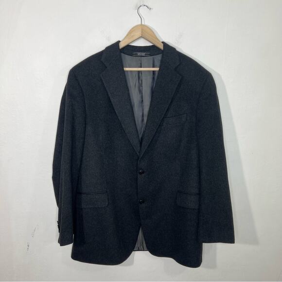 Arnold Brant 100% Cashmere Charcoal Gray Sport Jacket Blazer 48 Large Tall